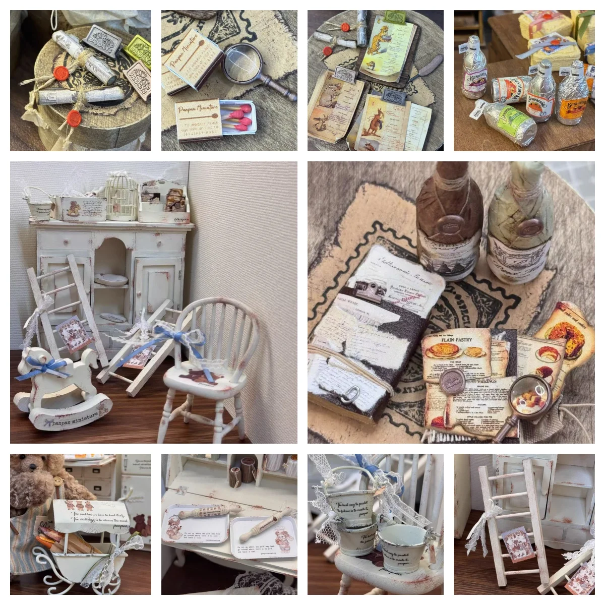 

Dollhouse Miniature Decor Chair Fridge Rocking Horse Birdcage Bookshelf Ladder Stroller Mini Kitchen Rolling Pin Plate DIY Scene