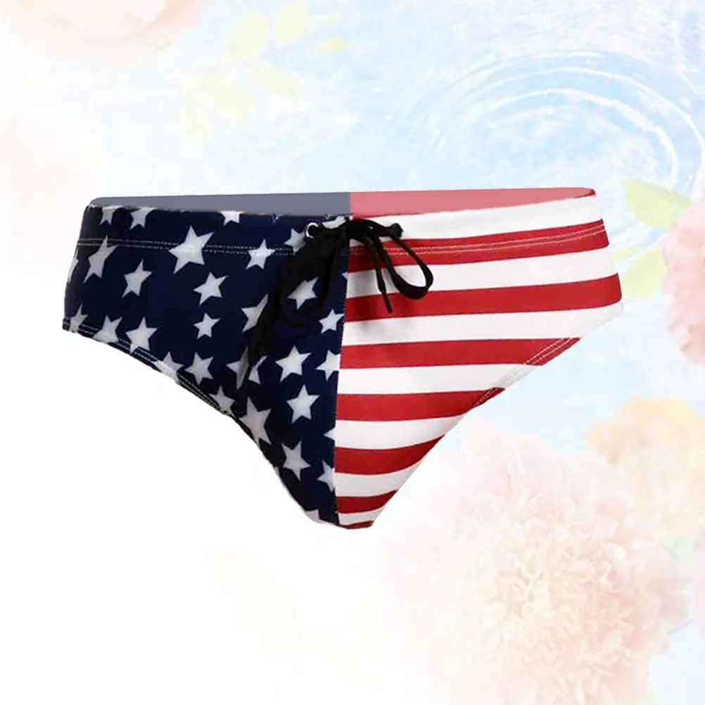 Homens praia breve bandeira dos eua impressão leve roupa de banho para natação surf esportes ao ar livre secagem rápida confortável l azul