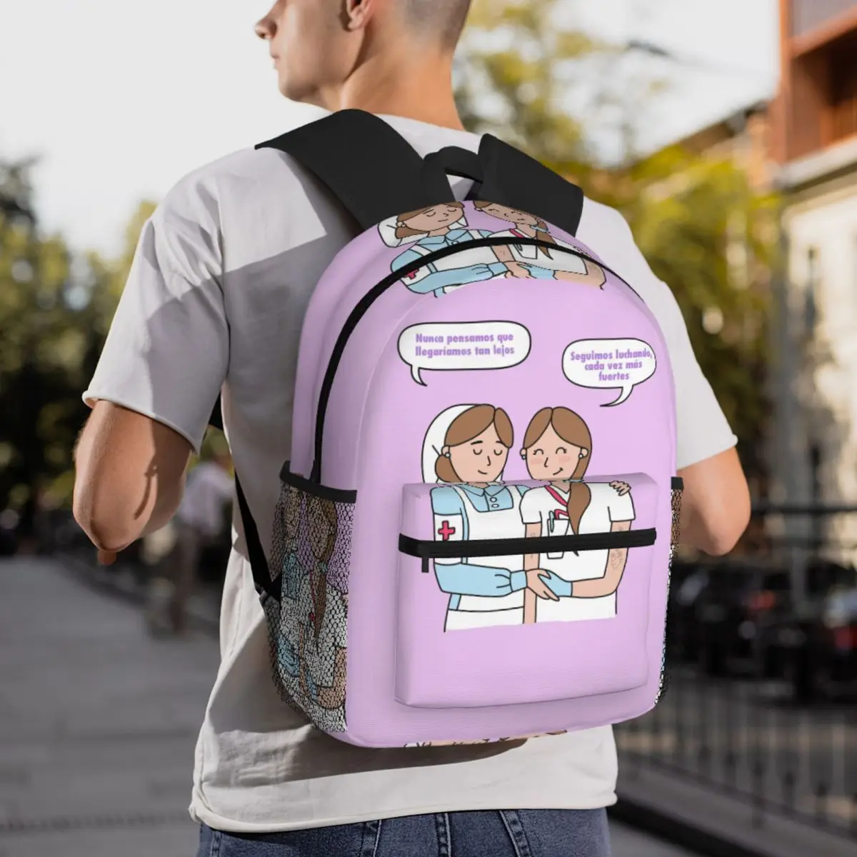 Enfermera En Apuros Doctor Nurse Medical Backpack Daypack Large Capacity Boy Girl BookBag School Bag Shoulder Bags for Men Women