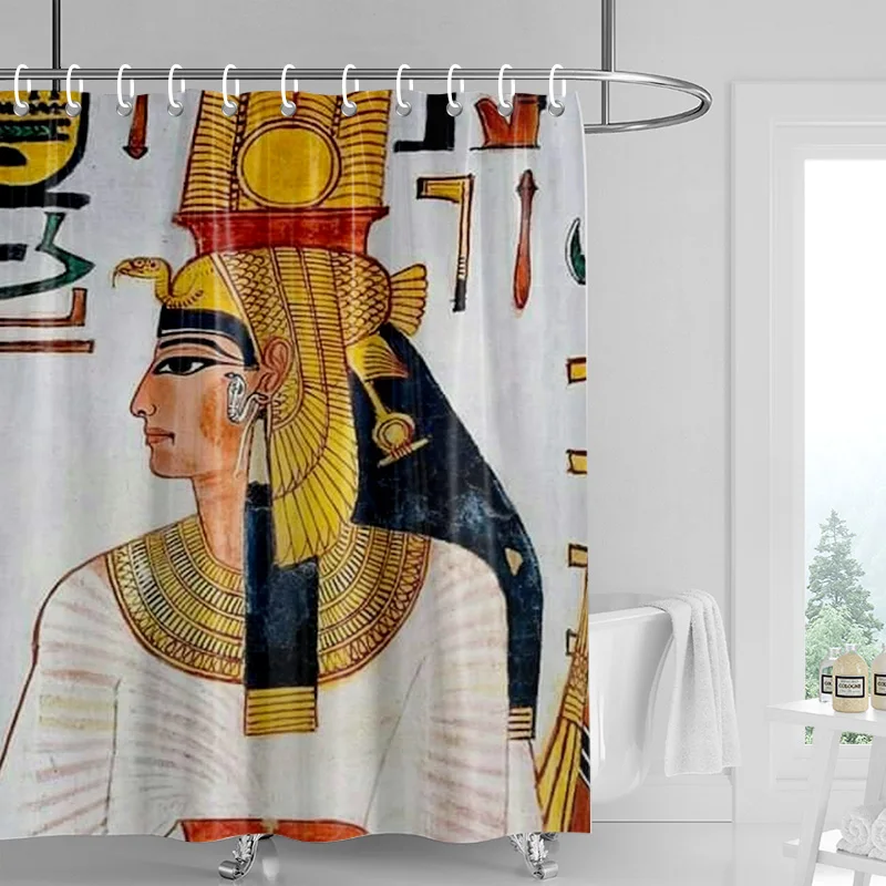 Home decoration shower curtains for bathroom waterproof curtain fabric Modern Nordic style Living Room Egypt pharaoh retro