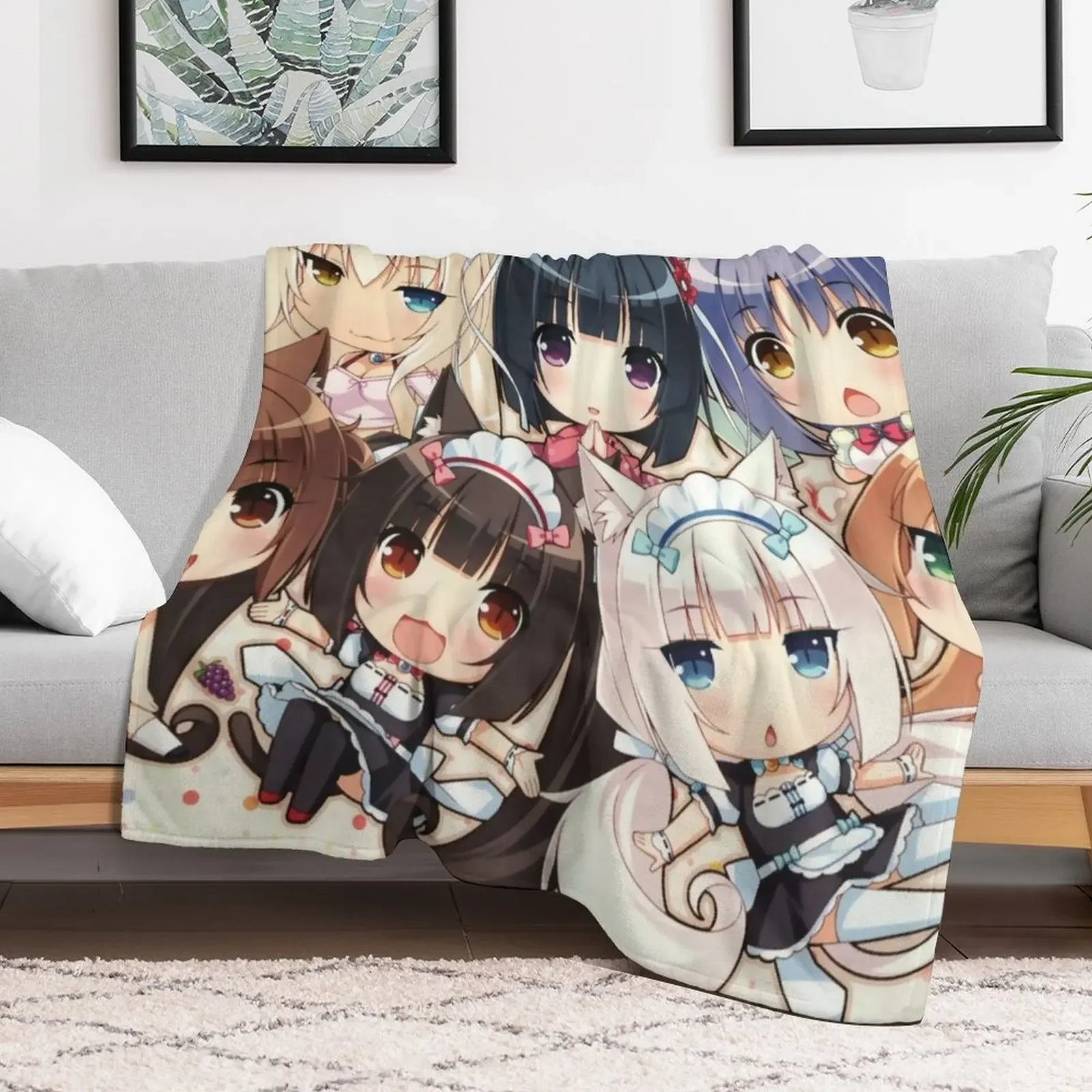 Nekopara 2 Throw Blanket Hairy Personalized Gift Tourist Blankets