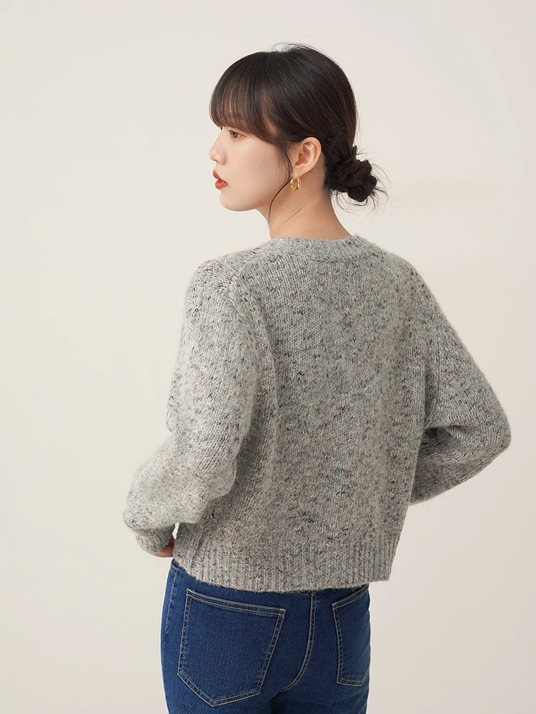 Jmprs Elegant Women Grey Cardigan Sweaters Korean Soft Long Sleeve Sweaters Coat Vintage Loose Female Harajuku Buttons Cardigan