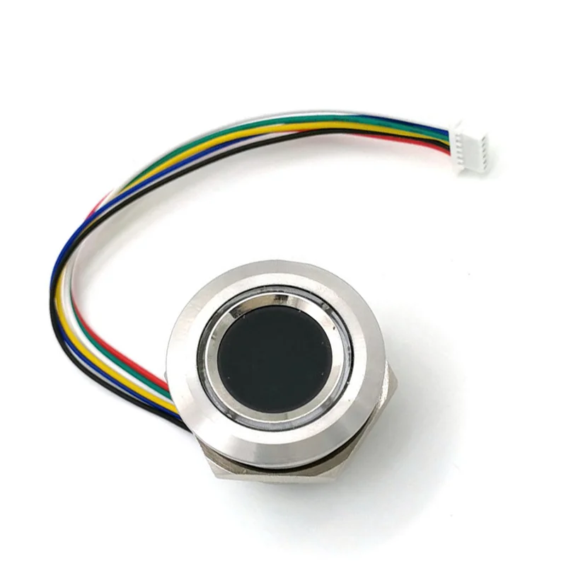 R503 Cirkelvormige Ronde Rgb Ringindicator Led-Controle Dc 3.3V Mx 1.0-6Pin Capacitieve Vingerafdrukmodule Sensorscanner, 15Mm