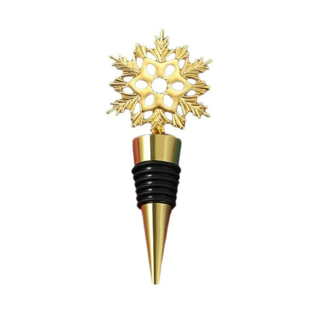 Deer Snowflake Tree Shape Christmas Wine Stopper Sealed Zinc Alloy Wine Bottle Sealer Gold/Silver Decorative Wine Cork New Year