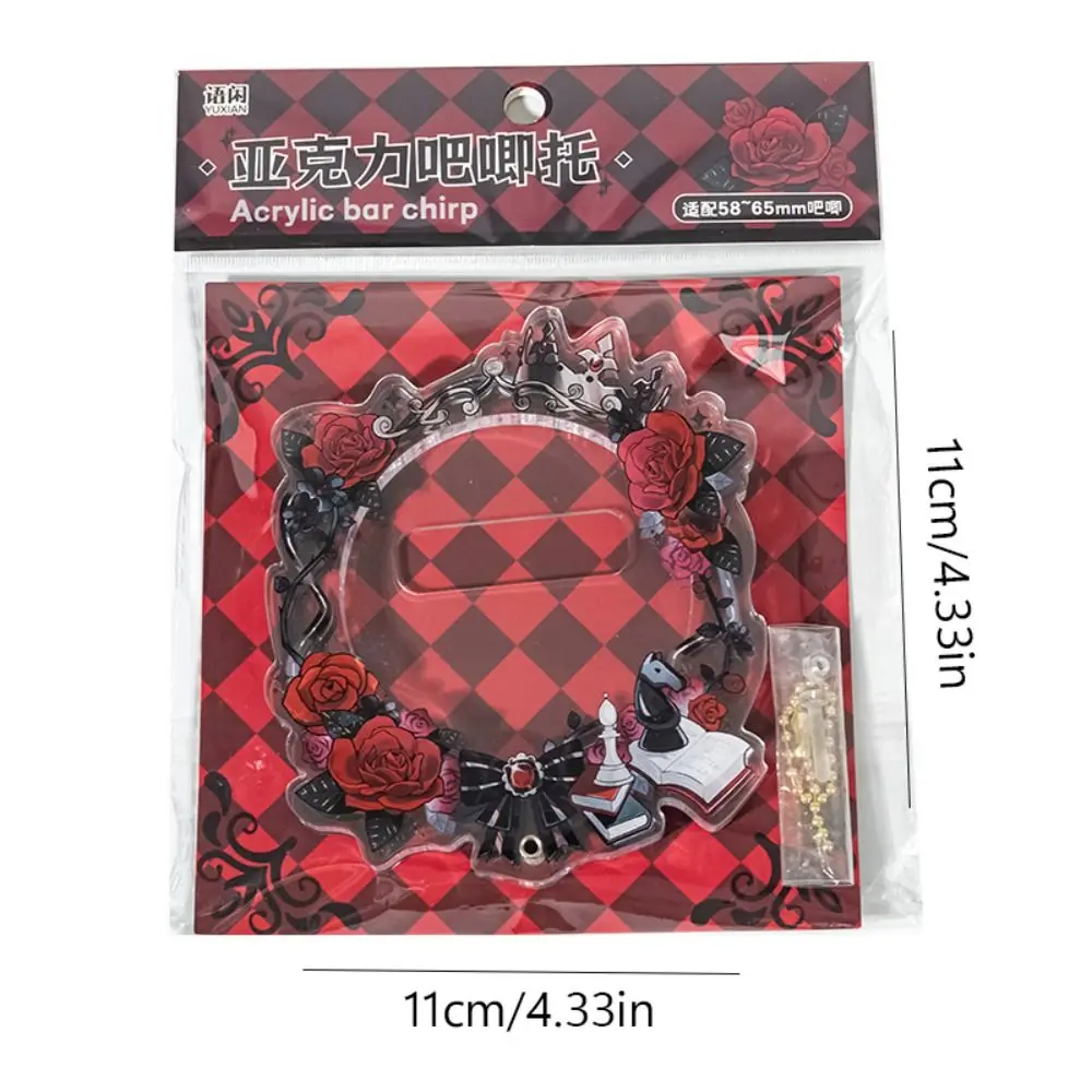 Badge Protector Anime Badge Holder Clear Creative Acrylic Badge Flower Transparent with Chain Pins Display Base Backpack Decor