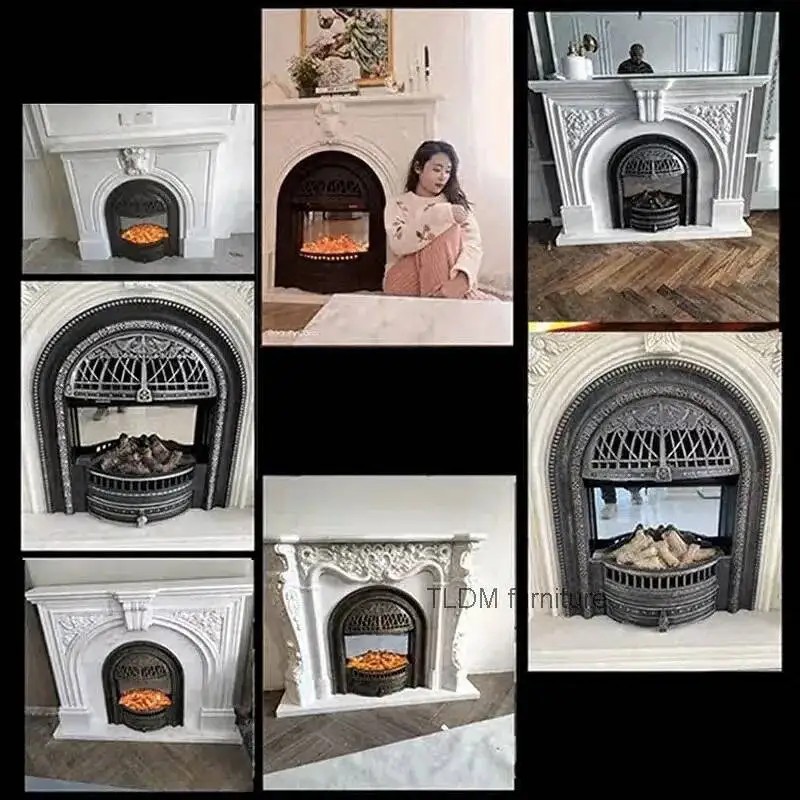 

Французский камин для гостиной, декоративный нагрев, чугунная дуговая печь, сердечник, европейский роскошный имитационный пламенный камин P