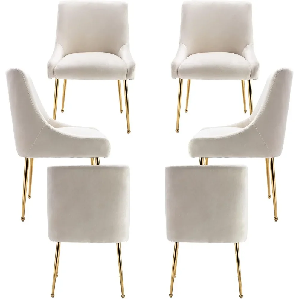 Dining Chair Set of 6 with Gold Legs Modern Accent Kitchen Chairs for Living Room Kitchen Restaurant Velvet Dining Chair