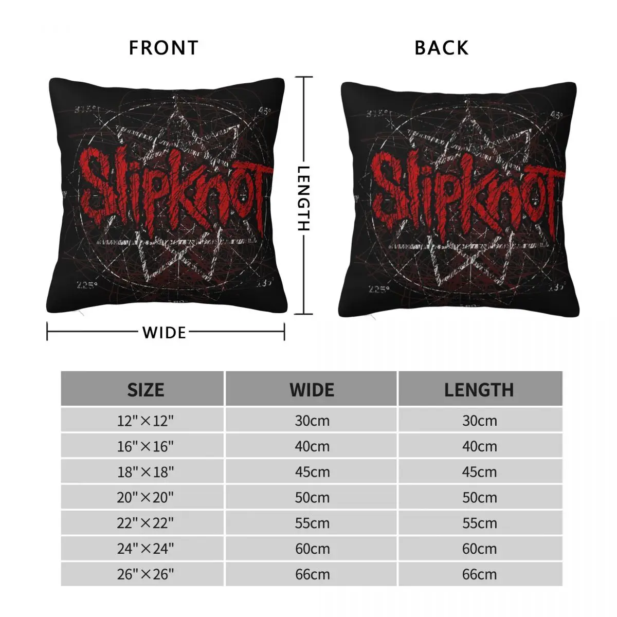 Slipknot Band Logo Square Pillowcase Polyester Linen Velvet Pattern Zip Decor Throw Pillow Case Car Cushion Cover