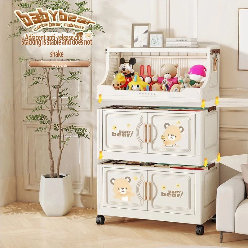 ホームリビングルーム多層スナック収納ラック折りたたみ式モバイルスタンドおもちゃオーガナイザーキャビネットフロアスタンド収納棚