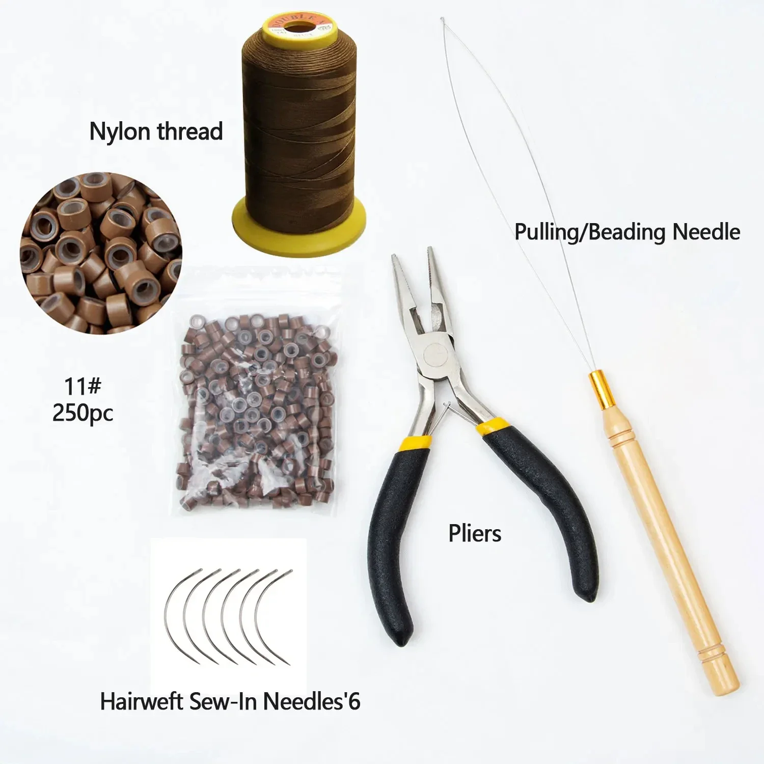 

250 Pieces MicroRing Link Silicone Micro Tube Beads Hair Extensions Accessory for Professional Hair Weaving And Extensions