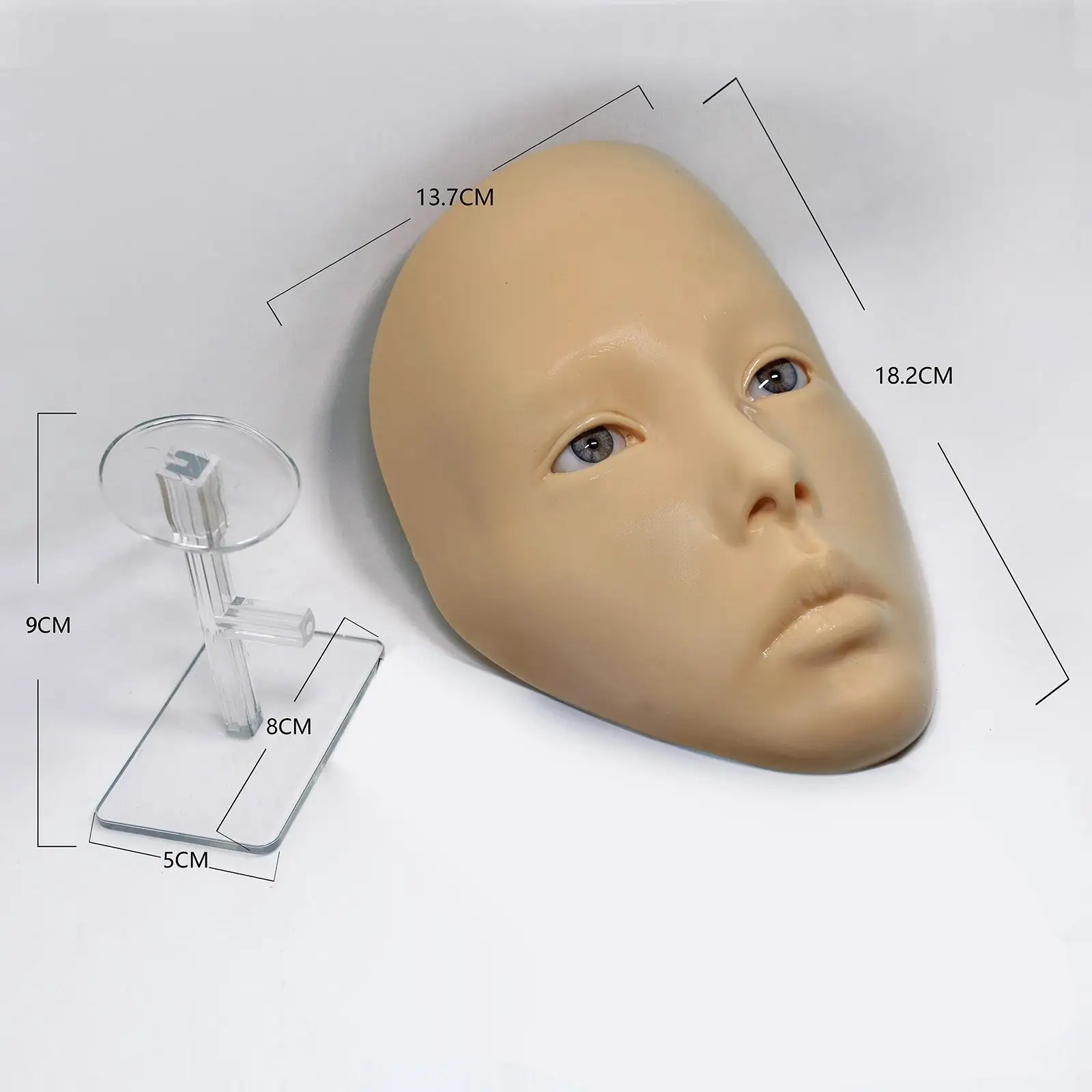 Lash Extension Training Practice Head Silicone Makeup Board Reusable Mannequin Face Tool for Beginner Eyes Grafting