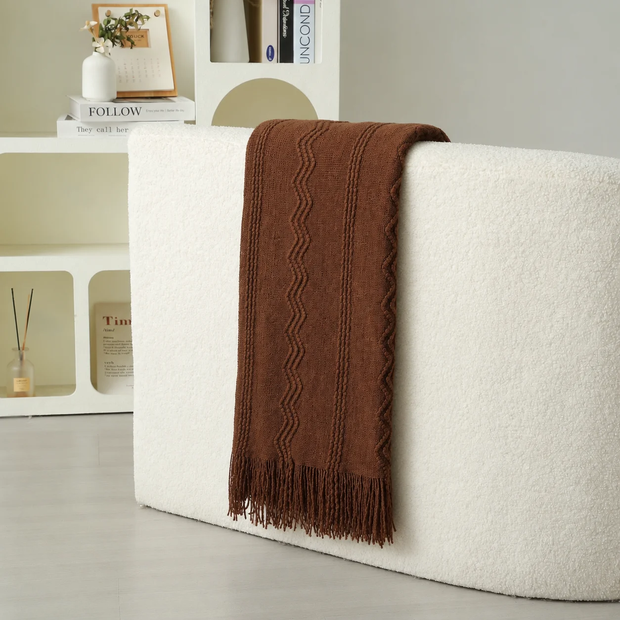 Licht kaki diamantpatroon gebr - Boho Throw Blanket Fringe recensie en prijs