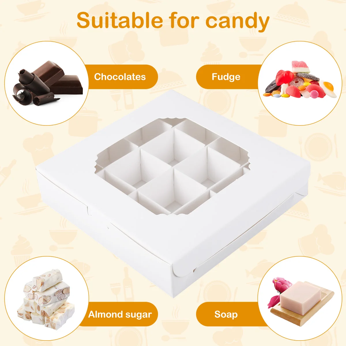 Empty White Pick And Mix Sweet Boxes, 20/40pcs