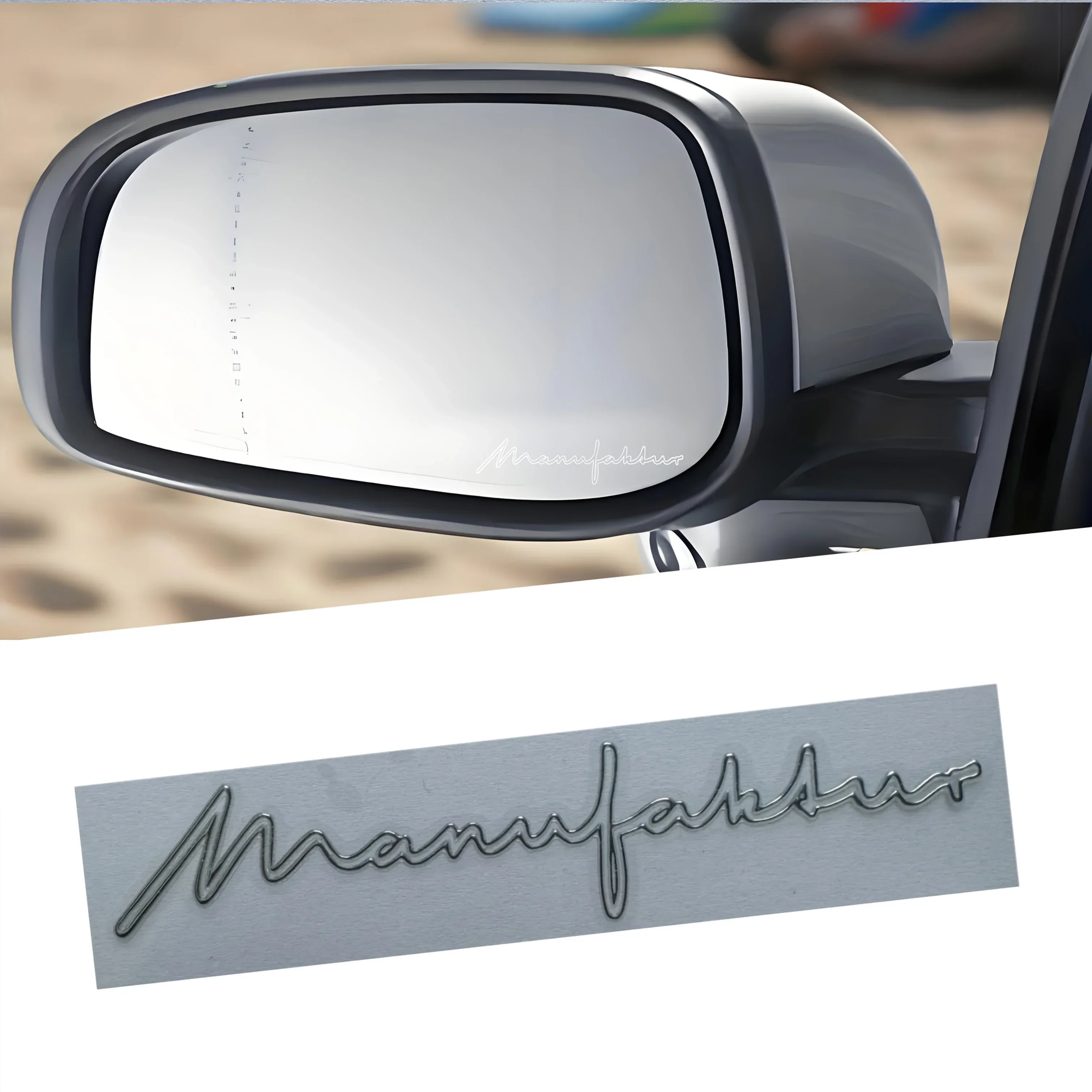 2PCS/SET Car Motorcycle "Manufaktur" Sticker, Stylish Script Pattern, Personalized Auto Moto Exterior & Interior Accessory