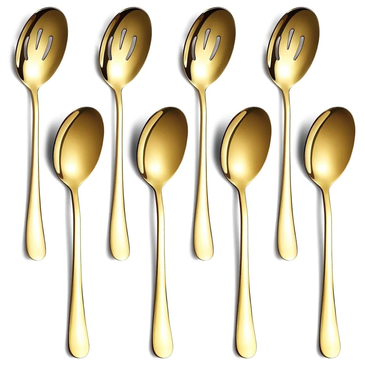 Serving Set Serving Spoons and Slotted Spoons, Stainless Steel Buffet Utensils, Banquet Spoons, Dishwasher Safe, Kitchen