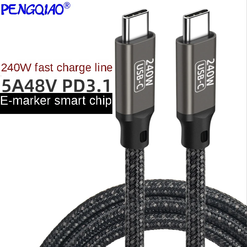 USB c타입 고속 충전 케이블, 5A, 240W100 W, 화웨이 P40 메이트 30, 샤오미 레드미용, 휴대폰 안드로이드 핸드폰 충전기 c타입 데이터 코드