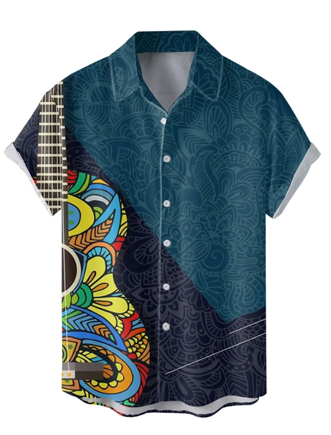 Camisa con máscara gráfica para hombre, camisa informal con botones, ropa diaria, solapa de vacaciones, manga corta, poliéster, Carnaval, 2024