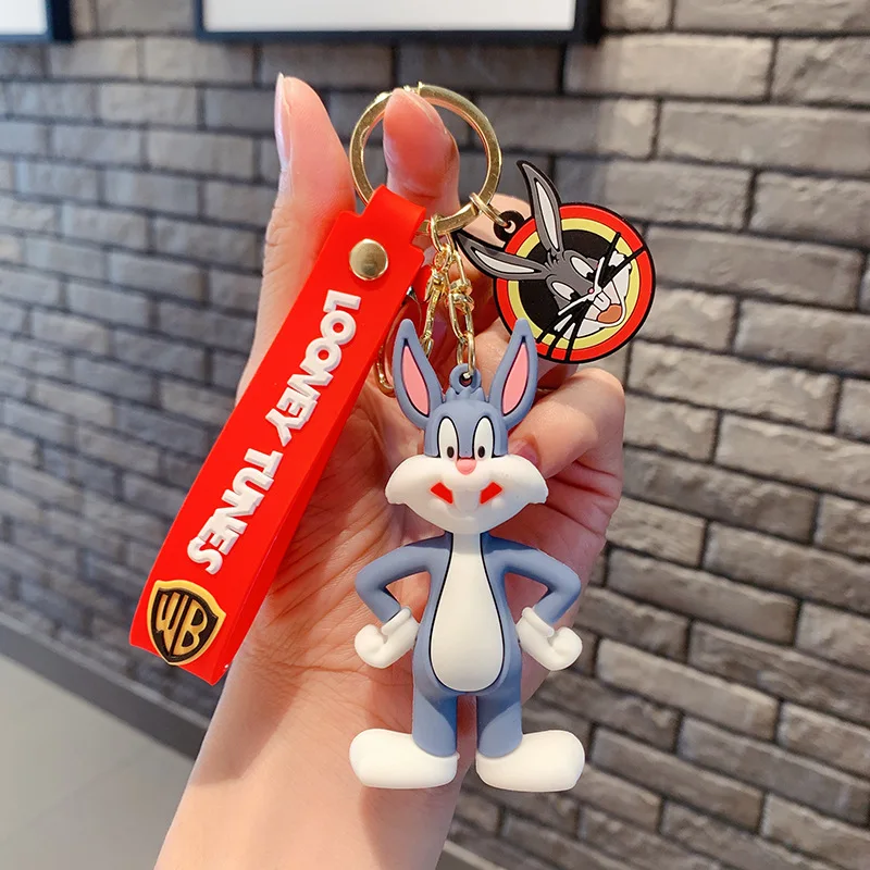 クリエイティブ漫画アニメ人形かわいいバニー愛らしいトゥイーティーダフィーダック豚キーホルダーペンダントカップルバッグペンダント車のキーチェーン