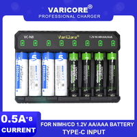 Varicore VC-N8 Smart Battery Charger 8 Slots For 14500 NI-MH /NI-CD AA AAA 1.2V Rechargeable Battery Charger