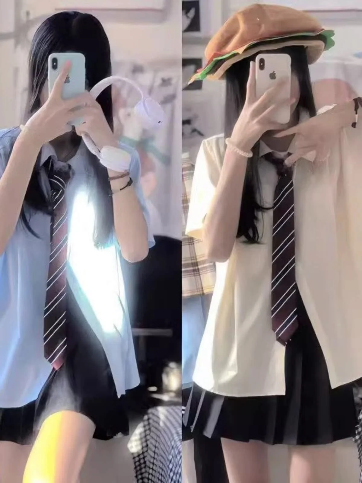 

Cute Doll Collar Loose Short Sleeve Women's Shirt JK Uniform Summer School Style Sweet Slimming Top Pure Color Versatile Design