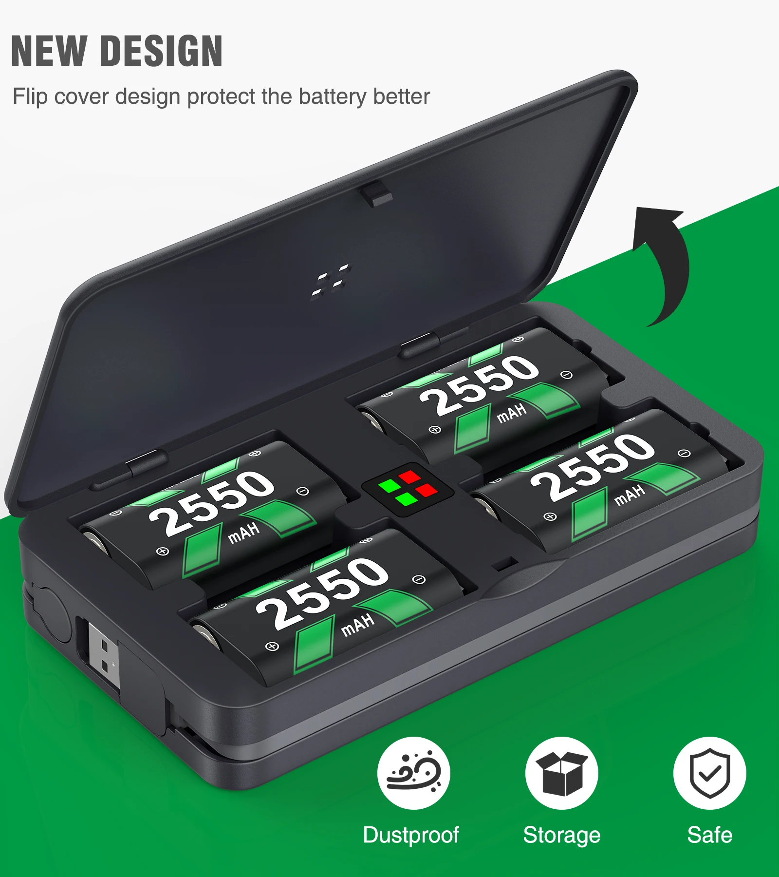 4 * 3000 mWh Xbox-Controller-Akku für Xbox Series X | S/One S/X/Elite wiederaufladbarer Akku mit Schnellladestation – Detail 11