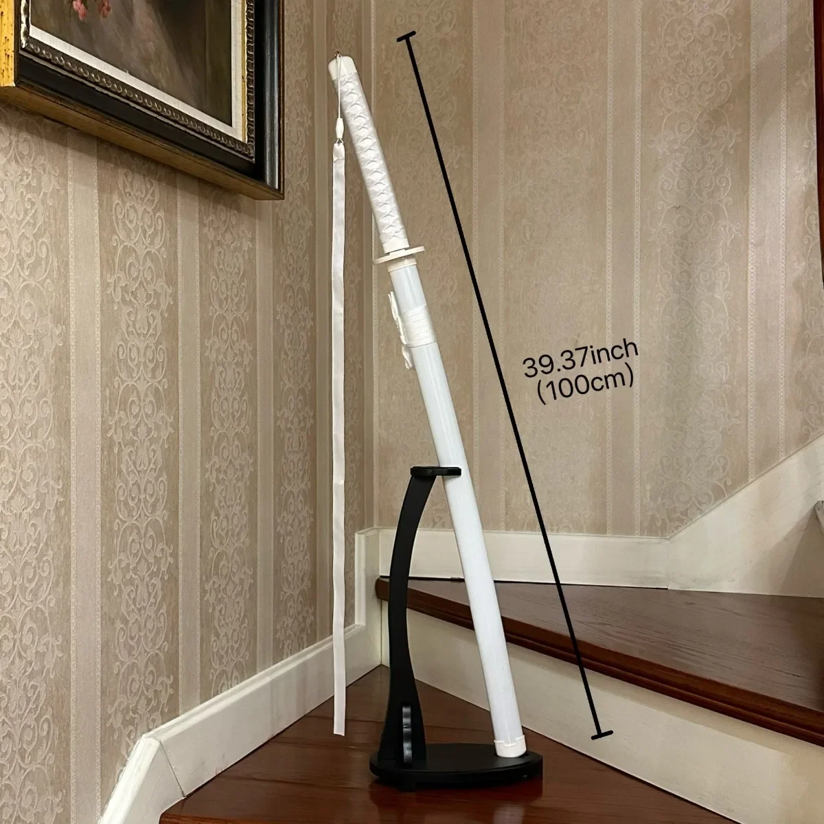 39.37 بوصة Byakuya Rukia Katana أنيمي تأثيري الدعامة السيف الحجم الحقيقي اليابانية كاتانا شفرة النينجا الخشبية لعبة الساموراي صابر الأصلية