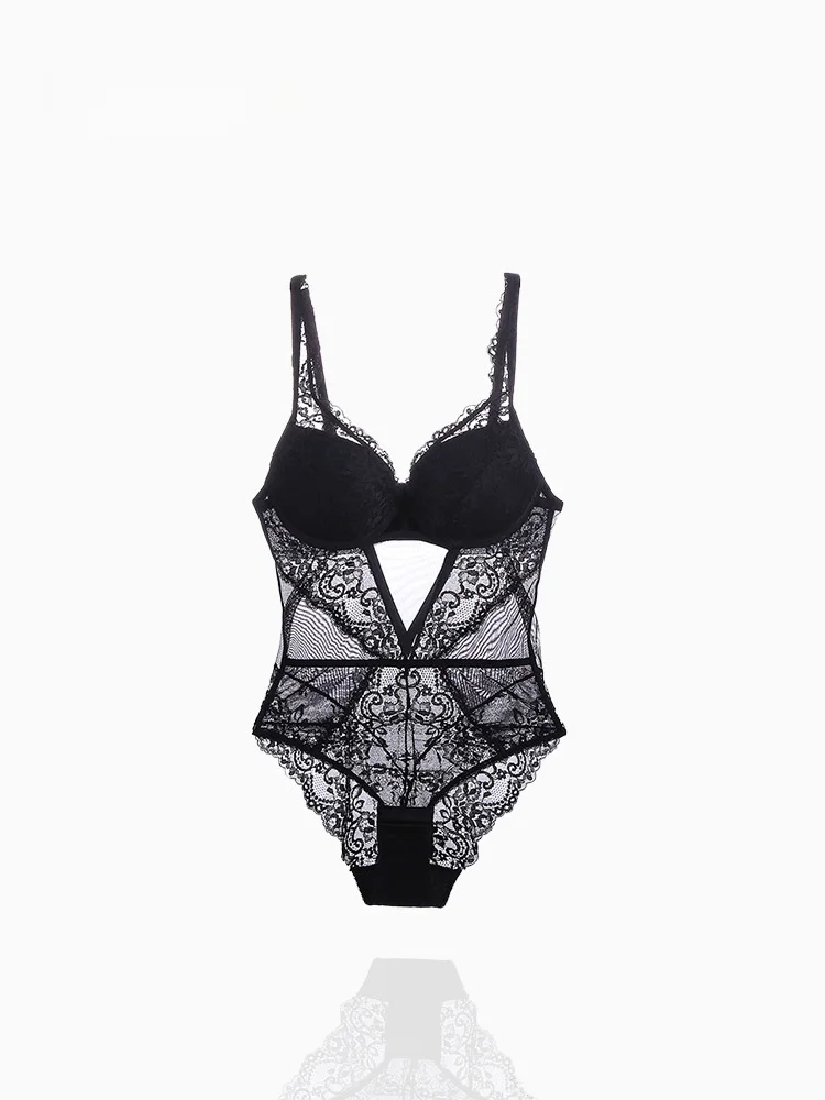 Origineel ontwerp Kanten doorzichtige afslankende Brtte bodysuit uit één stuk Dames Thin Me-ondergoed Hoge taille Rechte snit o...