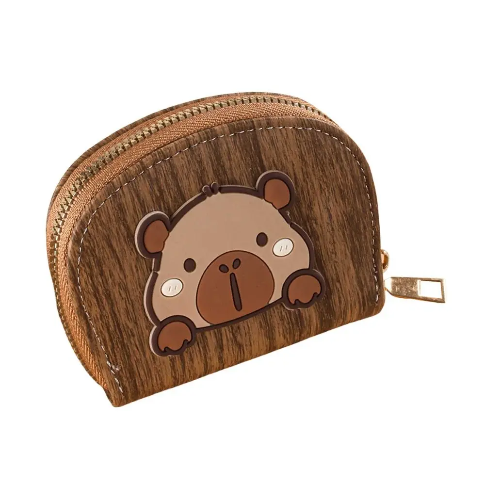 Creative Cartoon Capybara Card Bag PU Shell Shape Coin Bag Multi-function Accessories Zipper Coin Wallet Man Woman