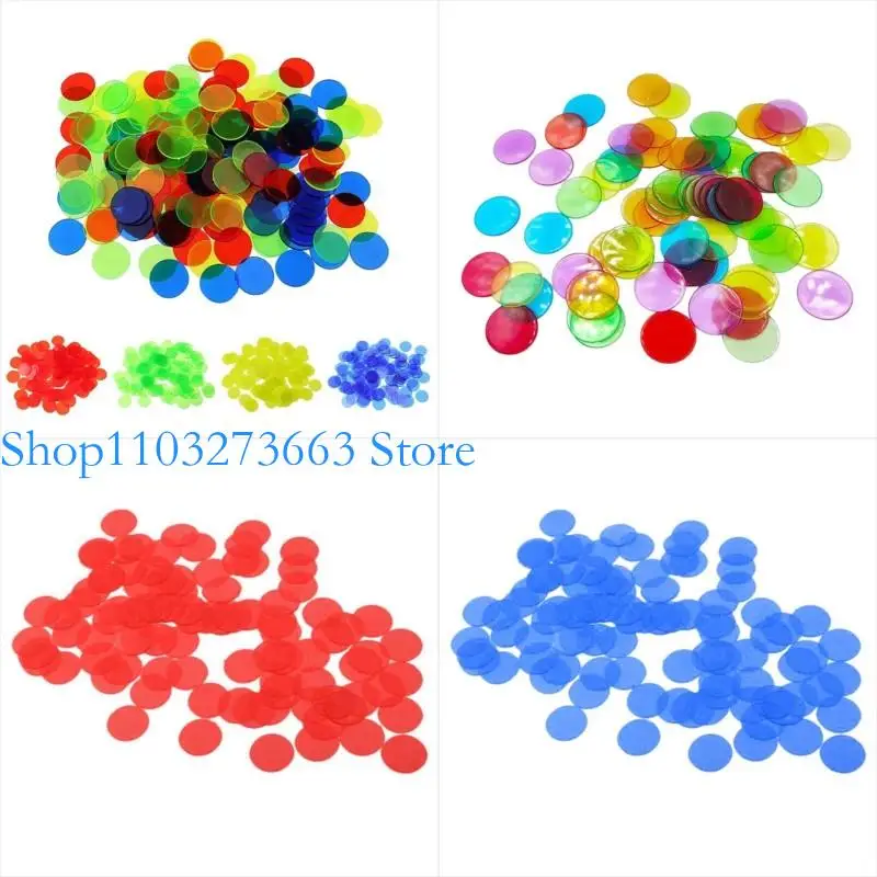 

R6FE Plastic Counting Counters Marker for Kids Math Transparent Counters Bingo Chip