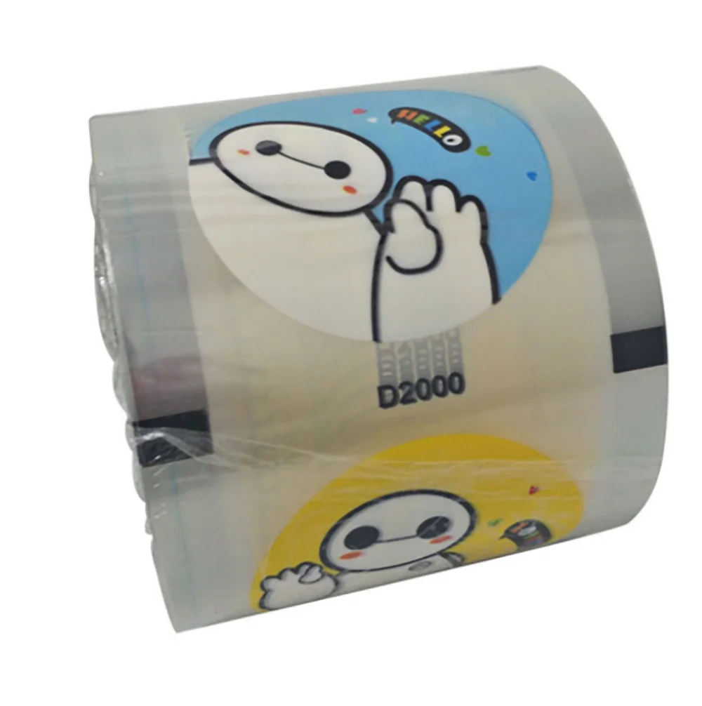 3000Pcs Milk Sealing Film Tea Cup Seal Film Roll Bubble Boba Tea Sealing Printing Healthy Material for Plastic Cups