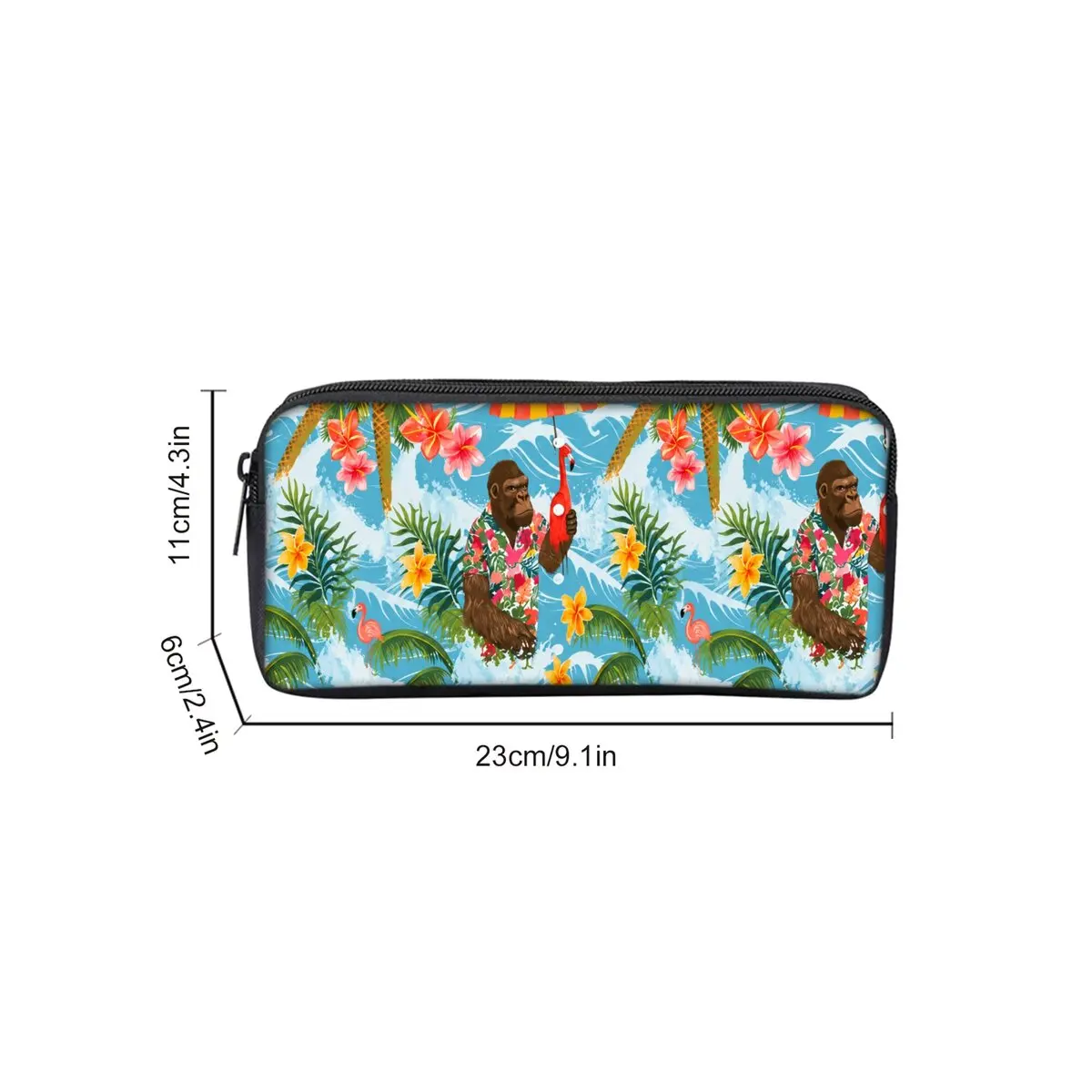 Hot Dog Chimpanzee Print Single Layered Pencil Case for Boy/Girls Best Gift Cartoon School Supplies Pencil Pouch for Children