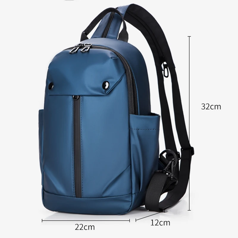 Lightweight Fashion Waterproof Chest Backpack for Men Casual Handbag Male Daily Outdoor Sling Bag for Urban Commuting Travel