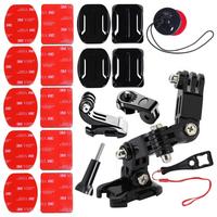 Helmet Mount Set For Gopro Accessories 4 Ways Turntable Button Mount For GoPro SJCAM DJI YI Motorcycle Helmet Chin Bracket Arm