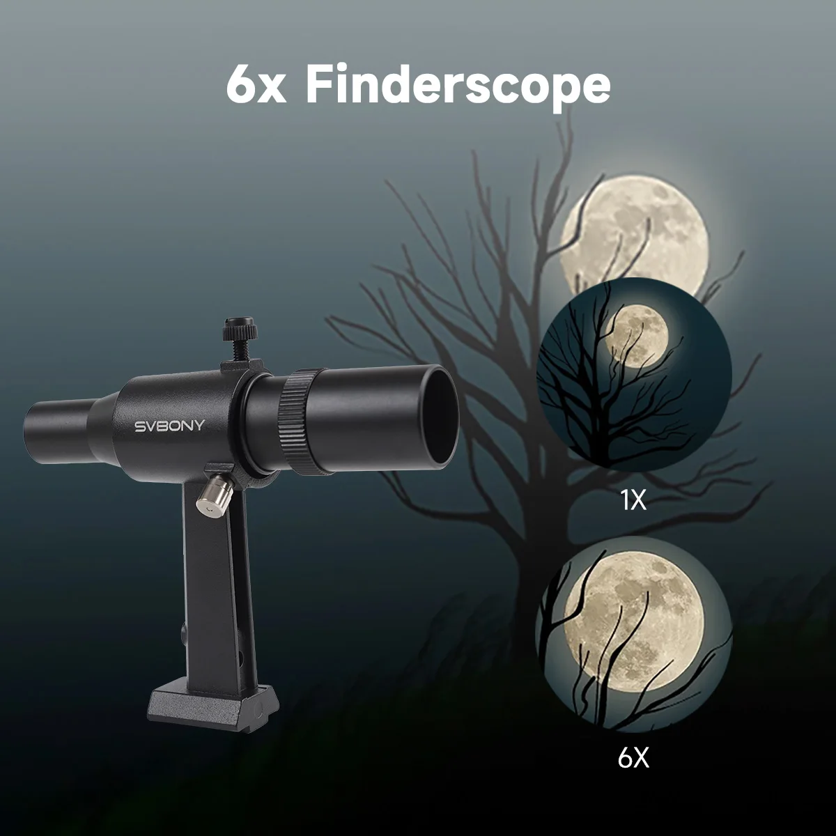 SVBONY SV182 Positiver Gerader 6X30 Metall-Sternfinder für Astronomische Teleskope mit Ständer Achromatisches 2-Element-Linsendesign – Detail 7