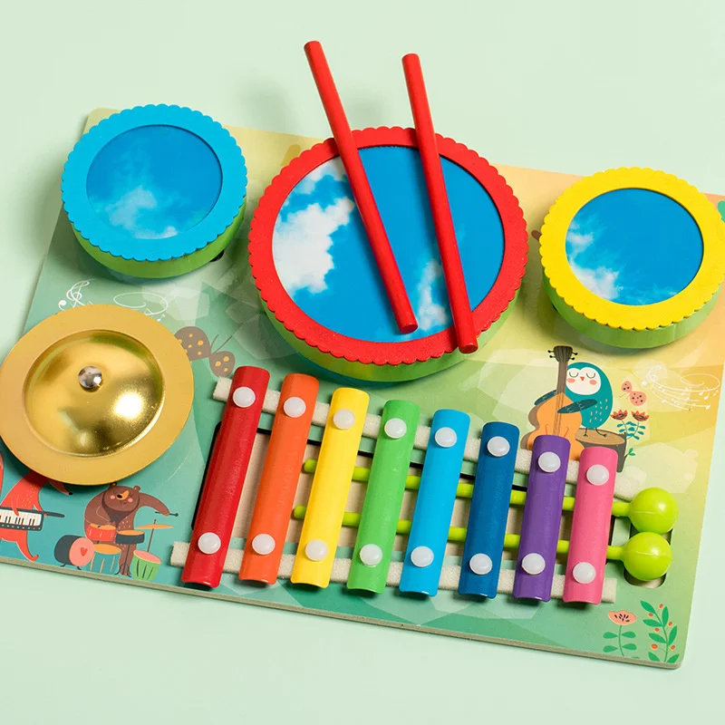 

Children Wooden Eight-tone Hand Knocking Hand Knock Percussion Instrument Piano Educational Musical Instrument Toy New