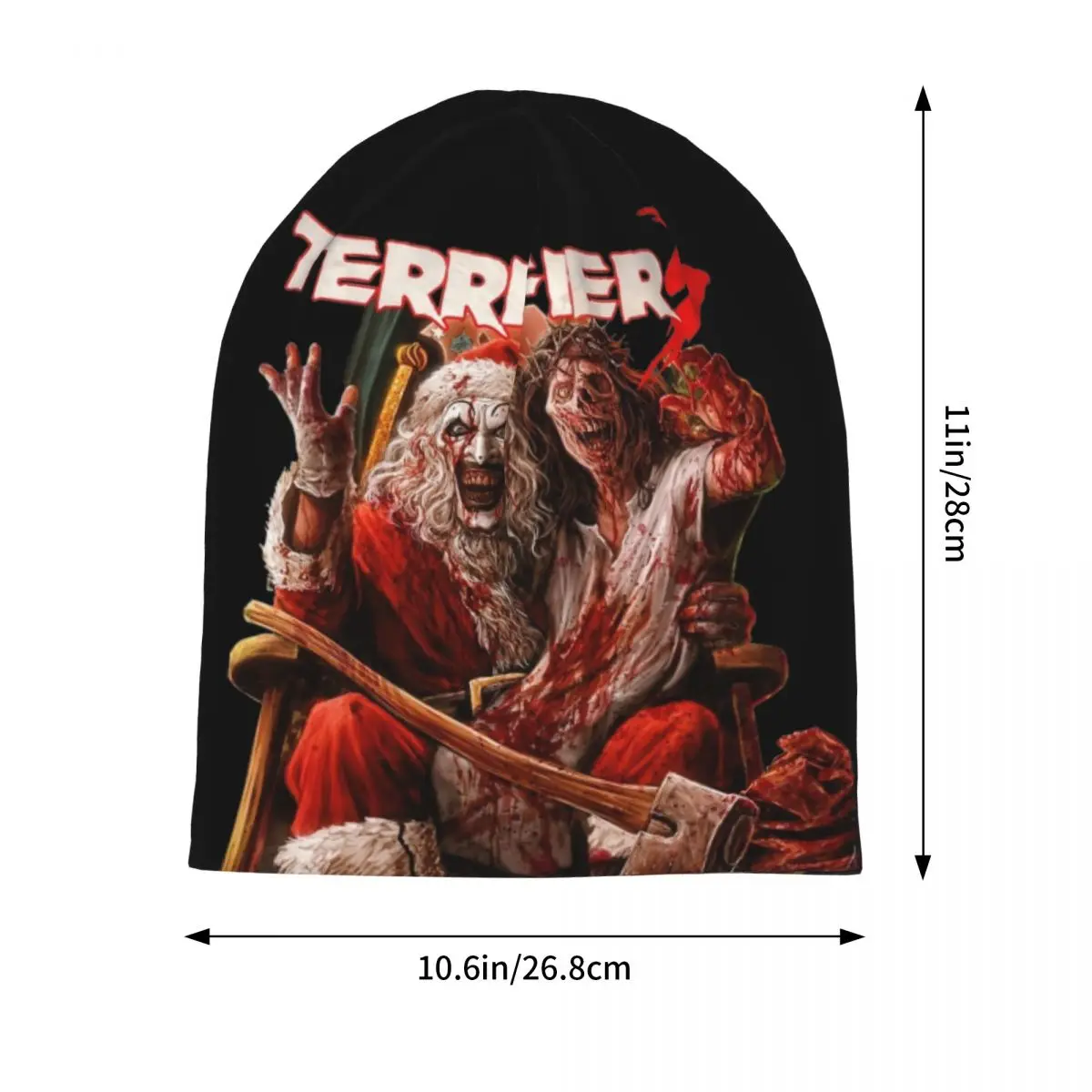 Merry Xmas Terrifier 3 Horror Clown Movie Art Bonnet Hats Knitted Hat Men Street Elastic Beanie Hats Autumn Winter Outdoor Caps