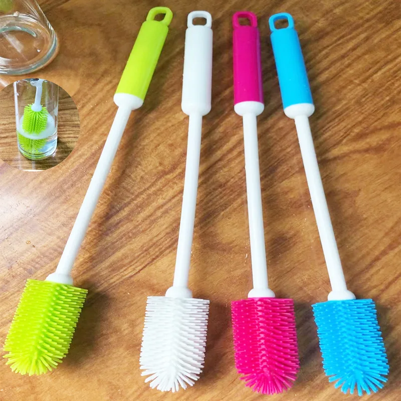 Silicone Cup Brushes Tpr Brushes Kitchen Cup Washing Artifact Washing Bottle Brushes Cup Water Cup Thermos Bottle Brushes