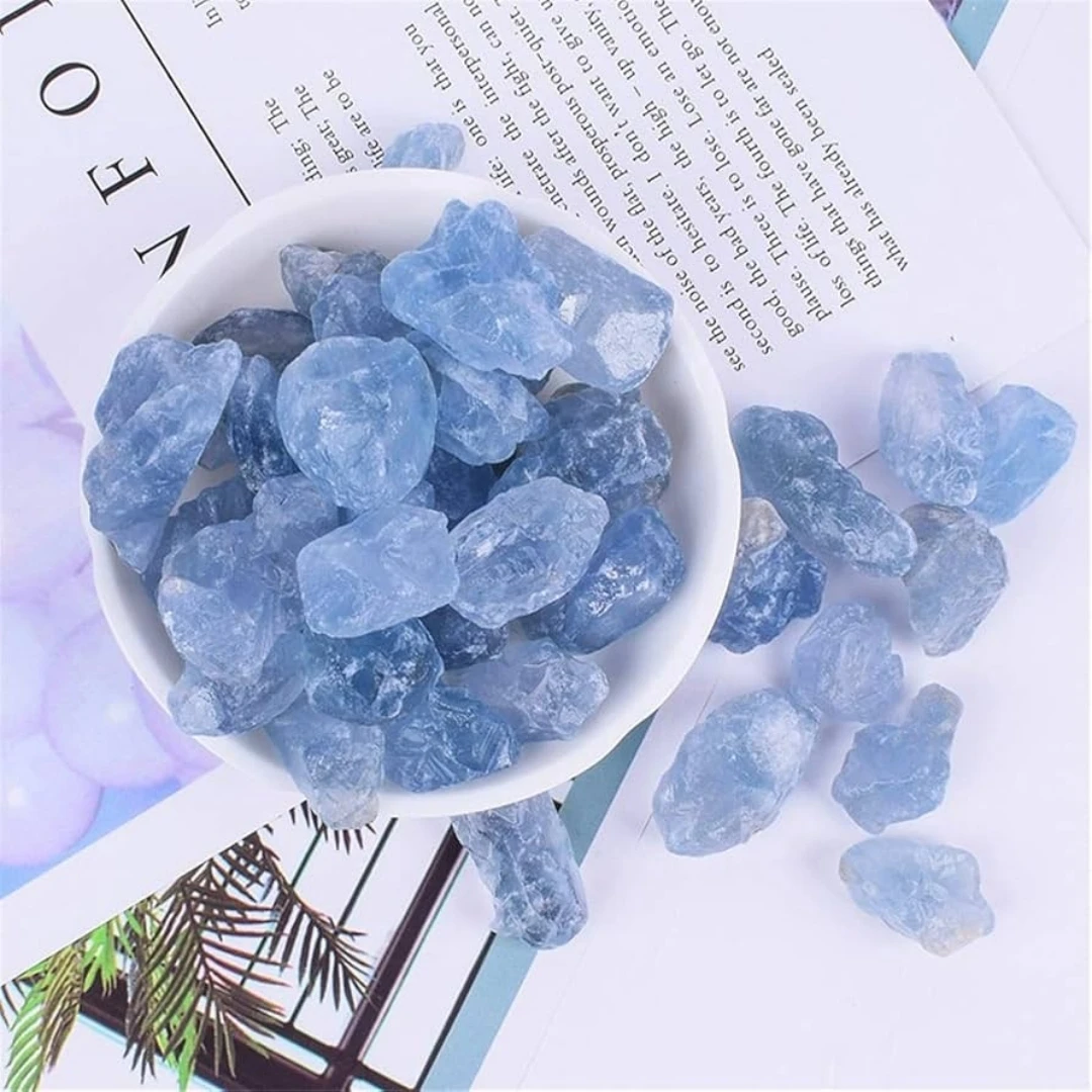 Piedra cruda de celestita azul Natural de 40g/120g/240g, piedra difusora, espécimen Mineral de forma Irregular, regalo de decoración del hogar para pecera