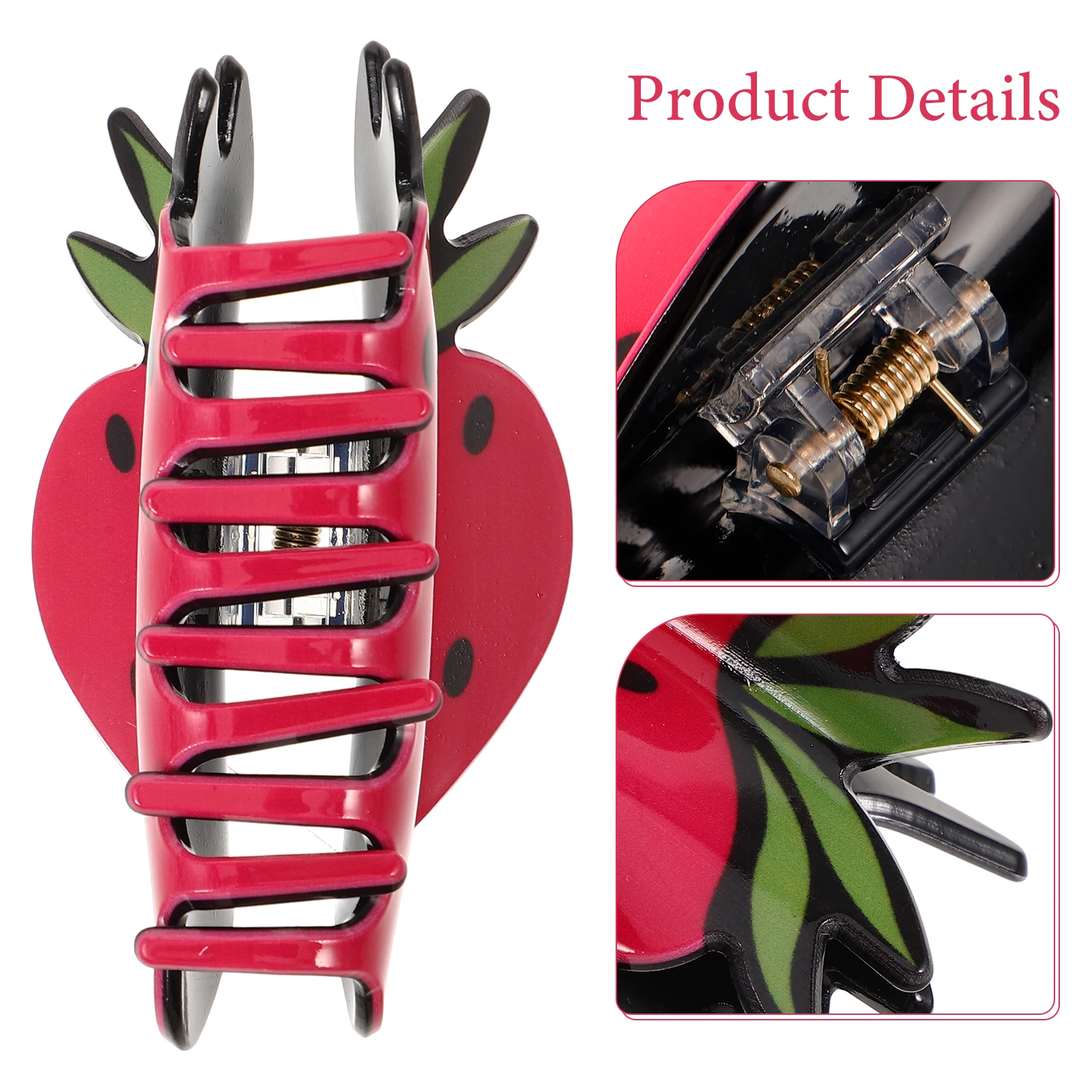 

Strawberry Hair Claw Clip Cute Decorative Clamps for Women Girls Large Size Thick Fine Curly Straight Hair Gym Makeup Cooking