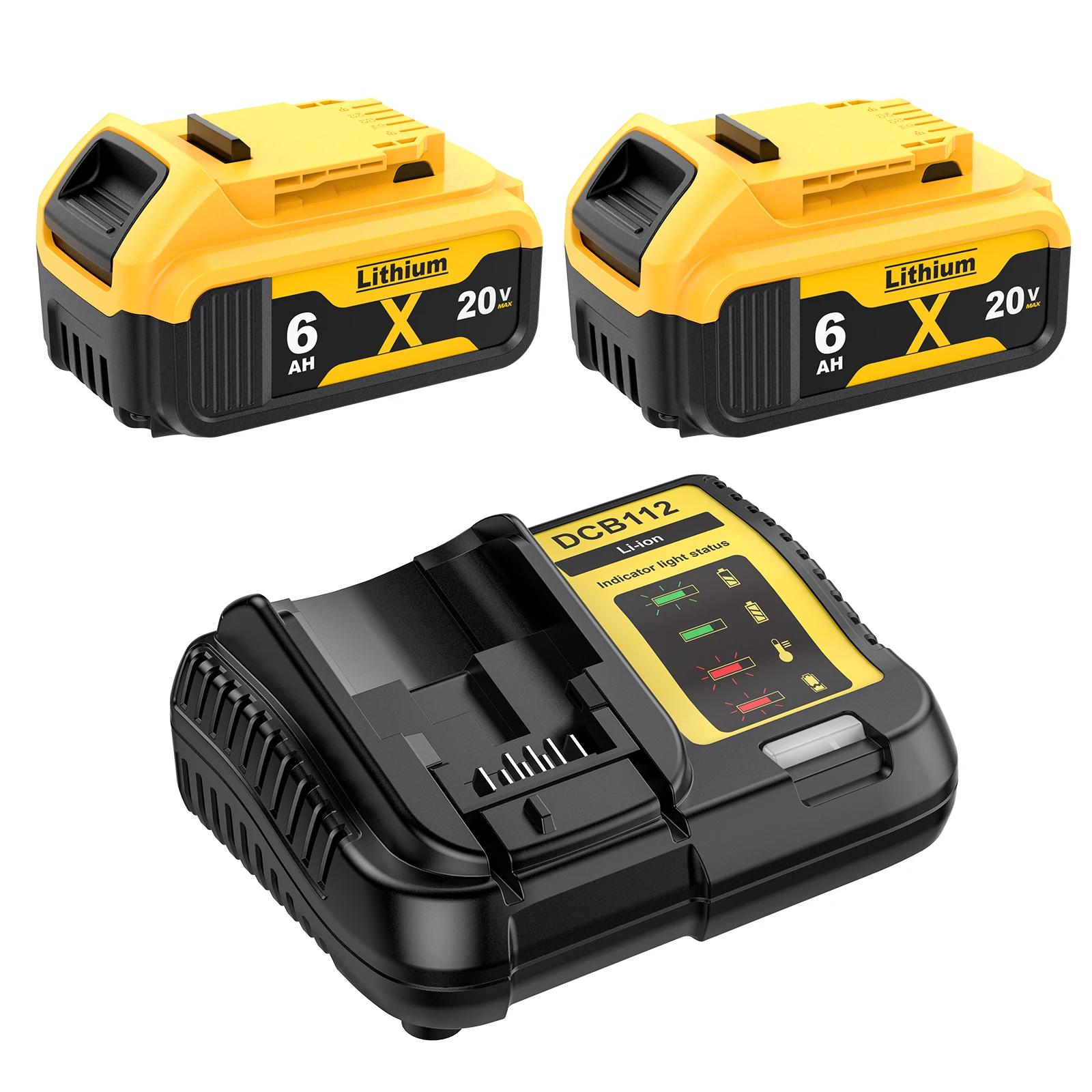 6000mAh Voor Dewalt DCB200 20V Batterij DCB205 DCB206 DCB209 DCB181 DCB182 Vervanging Power Tool Lithium Batterijen met 6A Lading