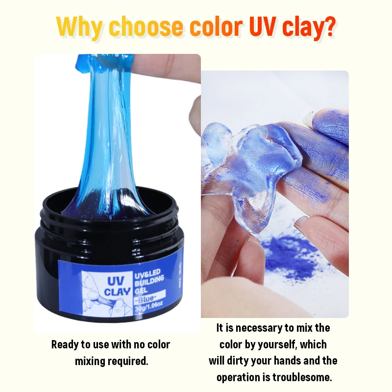 16 colors of UV resin putty -30g/10.06oz per bottle, a multifunctional adhesive suitable for crafts, artworks, molds view 4