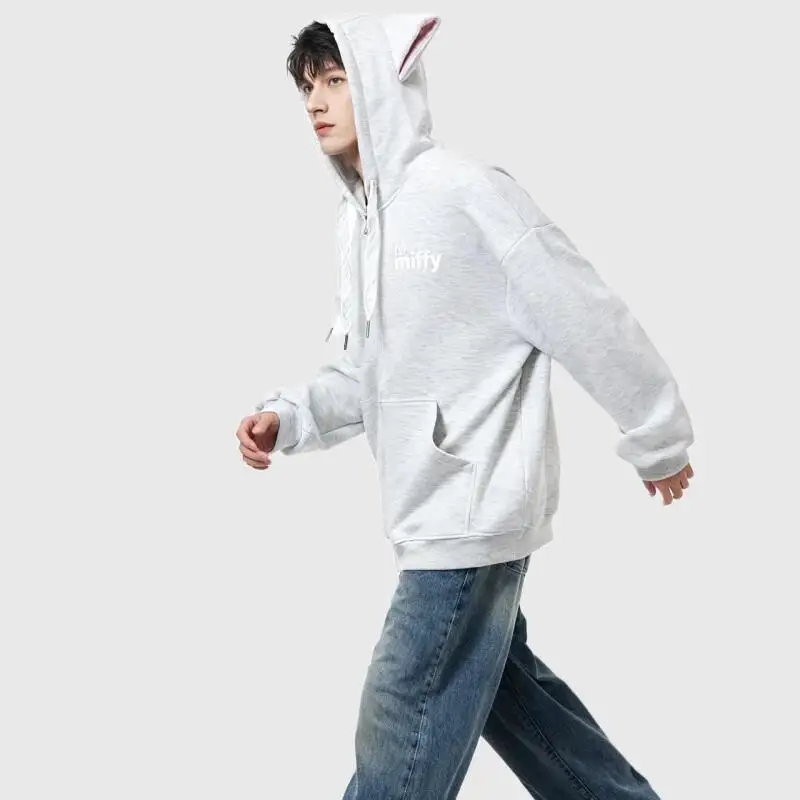 Neue Miffy Hoodie Trendy Marke Casual Jacke Frühling und Herbst Langarm Nette Katze Ohr Lose Zipper strickjacke