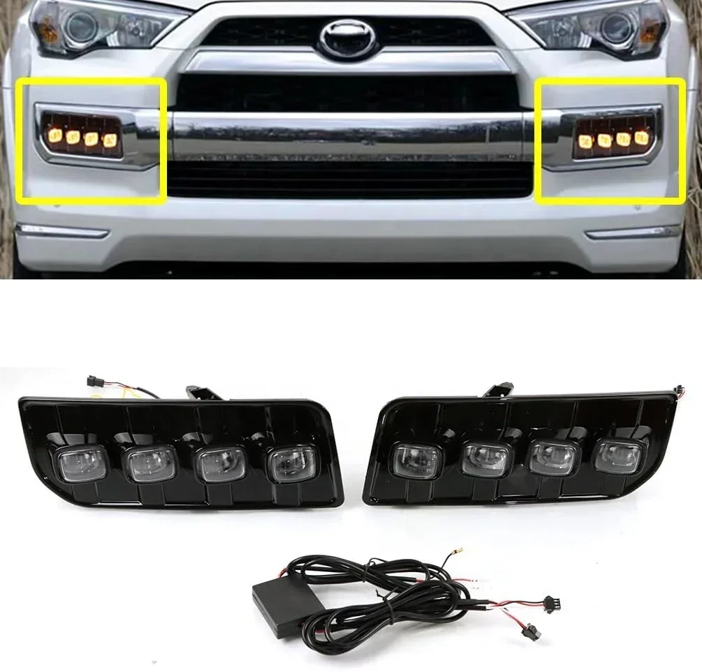 Front Bumper Fog Daytime LED Day Running Light for Toyota 2014-2023 4runner 4-Runner Fog Light Kit