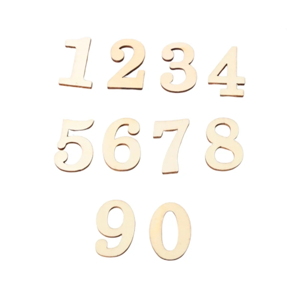 

10pcs Wooden Numbers Diy Wood Slice Number Cutout For Craft Art Projects Wooden Embellishments Durable Smooth Surface