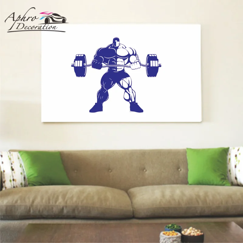 

Large Size Bodybuilder Gym Fitness Coach Sport Muscles Wall Decal Vinyl Art Wall Sticker Gym Club Weightlifting Wallpaper