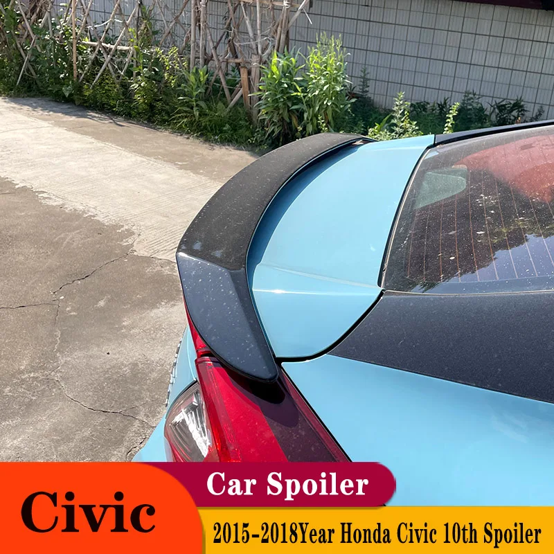 

For Honda Civic 2016-2018 Sedan10th Gen Spoiler ABS Plastic Unpainted Primer Color Car Rear Wing Decorate Body Kit Accessories