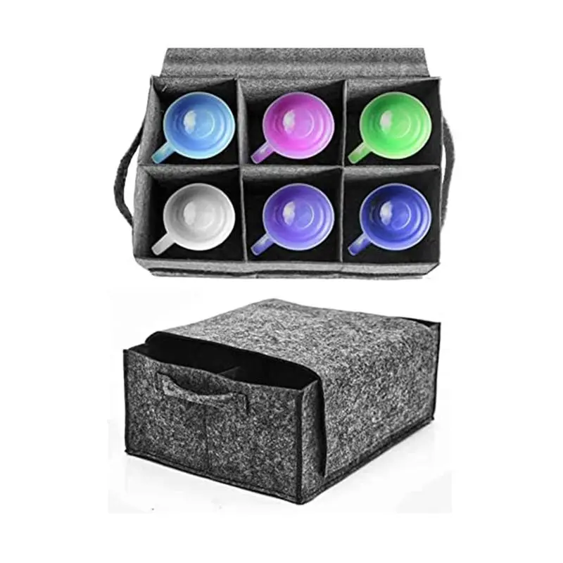 Gray Felt Accessories For Drinking Glasses Wine Glass Holder Camping Accessorie Camper Tableware Storage Highly Recommended