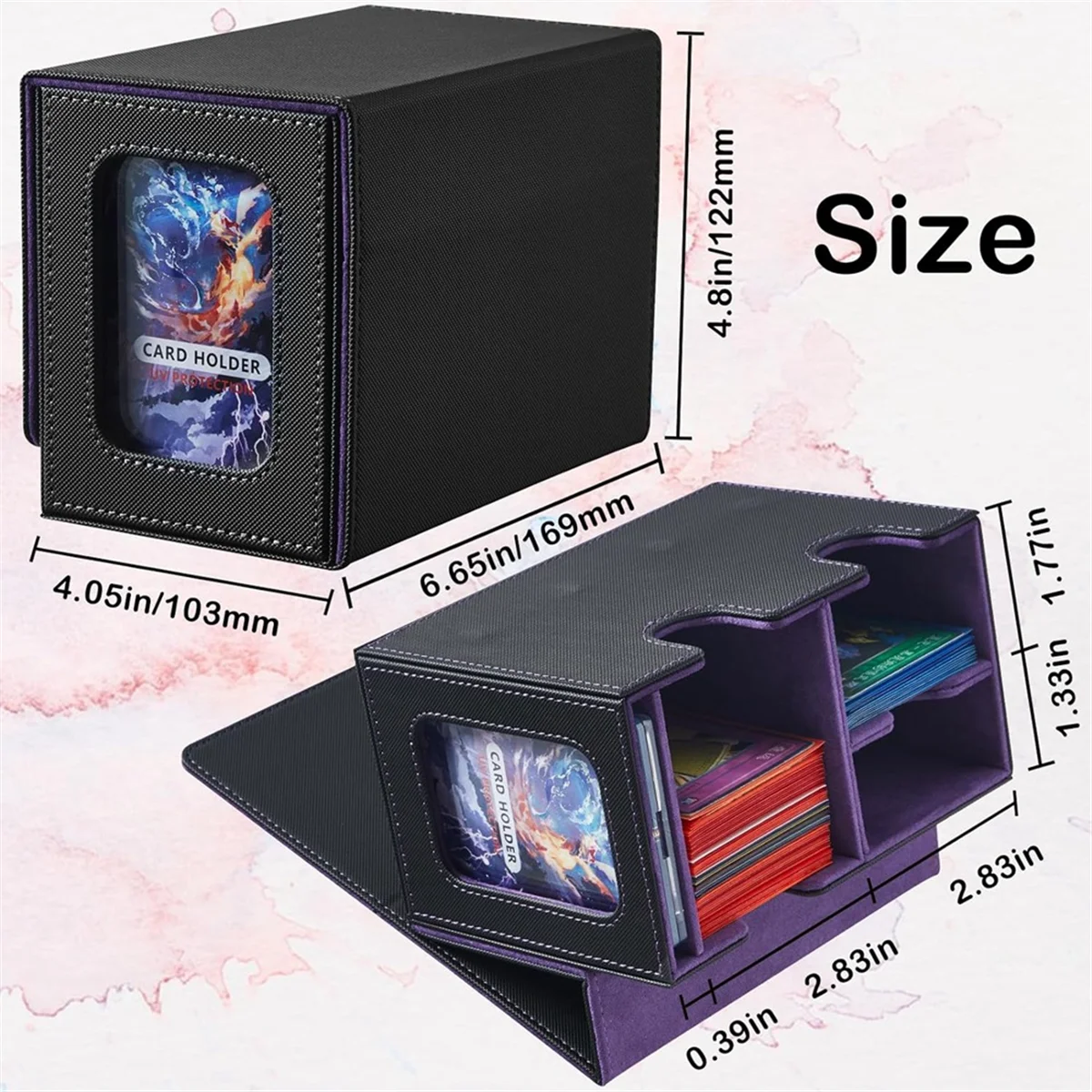 

Card Deck Box Card Display with Dice Tray Deck Box Deck Box purple