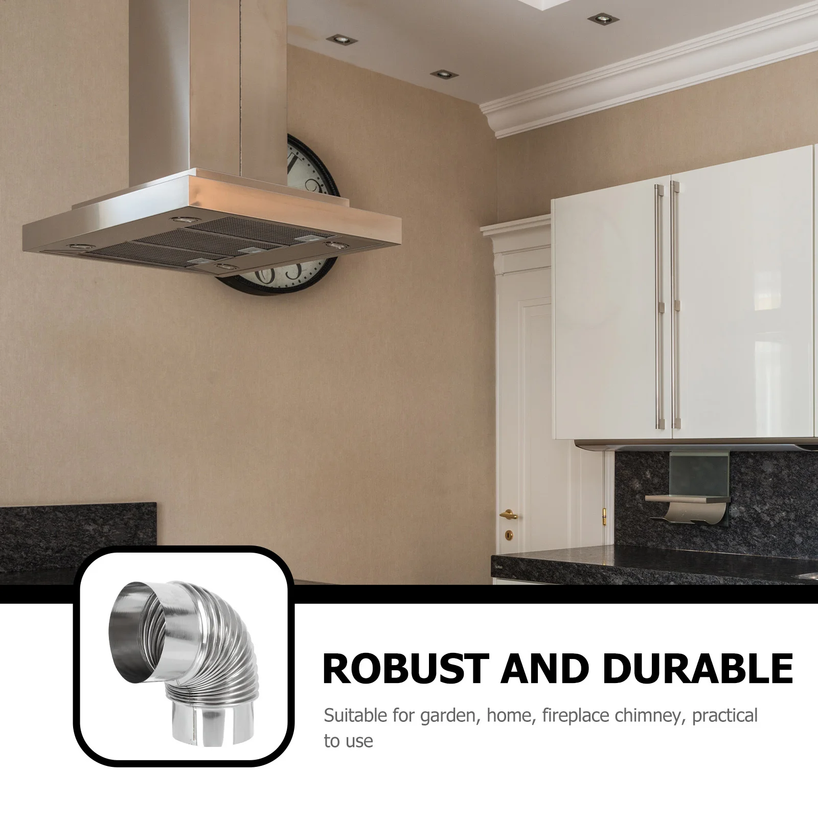 

Chimney Extension Elbow Exhaust Stainless Steel Flue Pipe for Home Fireplace Wood Burning Stove Flexible Air Vent Hose