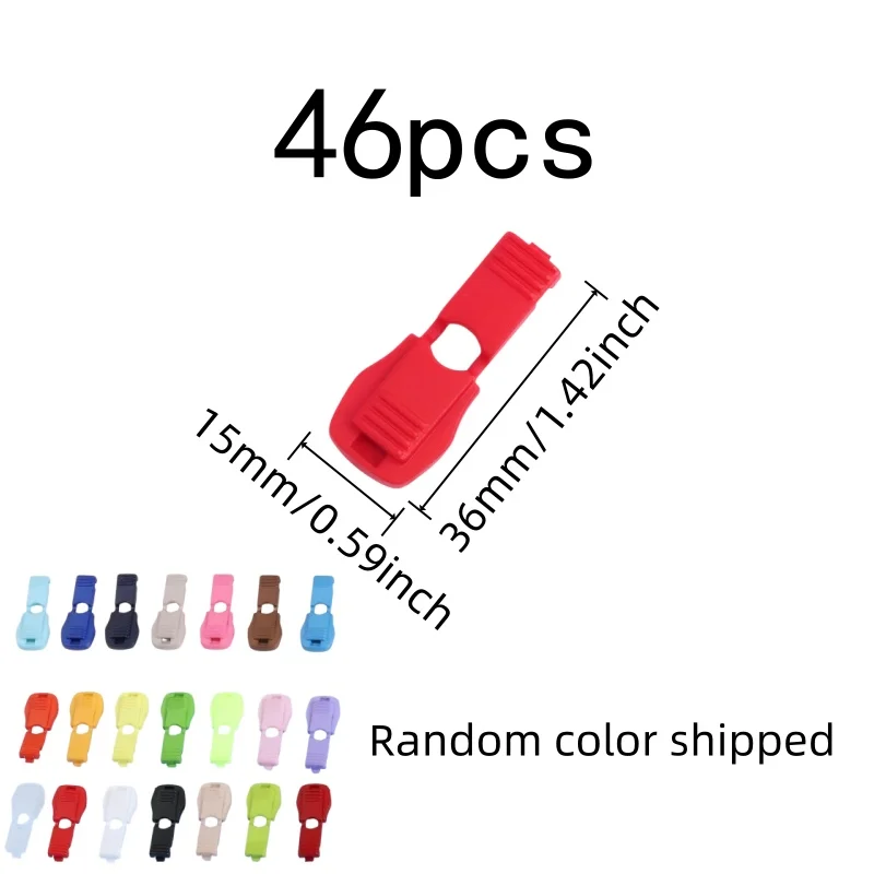 46 pcs Cord End Clips, Random Color Assortment and Easy Squeeze Apply, ideal for Shoelace End Tips, Multipurpose